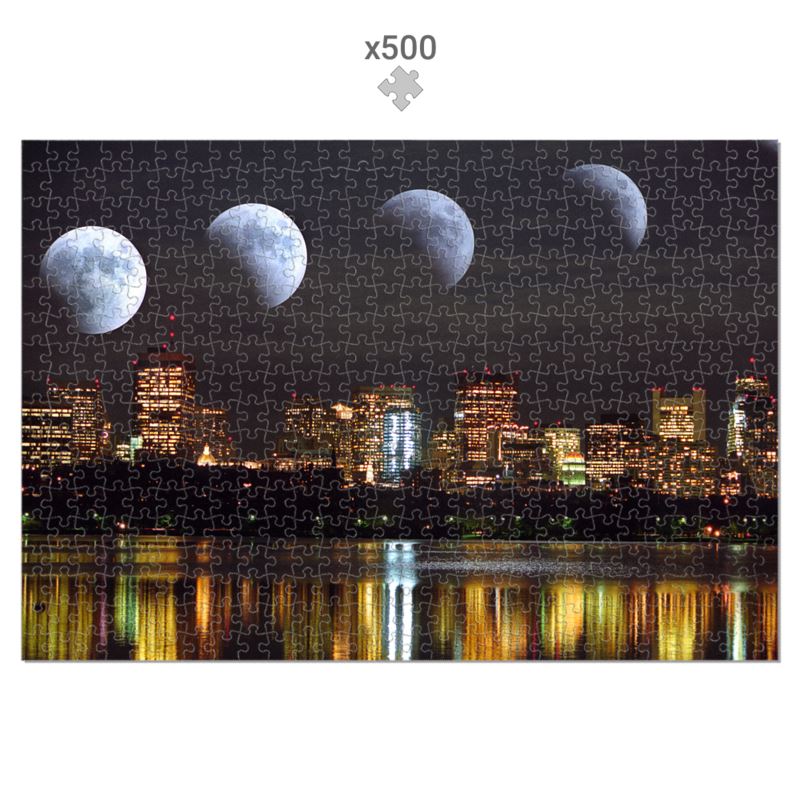 500 piece jigsaw puzzle: Moon over Boston