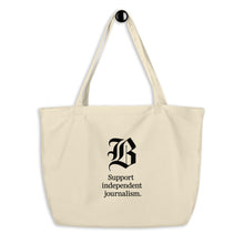 Load image into Gallery viewer, Subscribe Sunday large organic tote bag