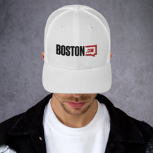 Load image into Gallery viewer, Boston.com White Trucker Hat